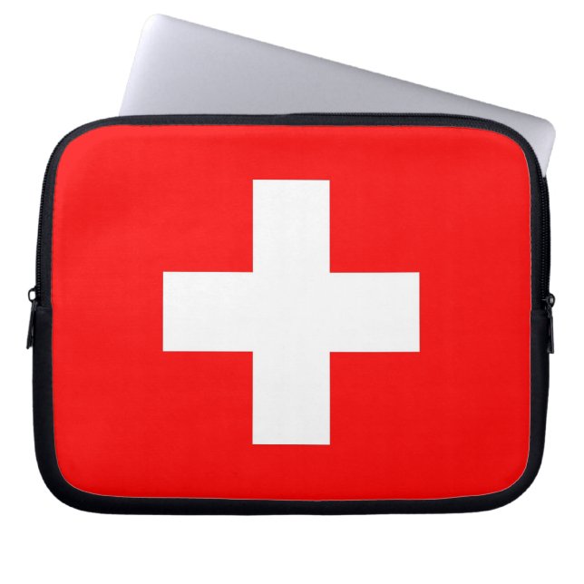 Schweiz Flagga Laptop sleeve (Framsidan)