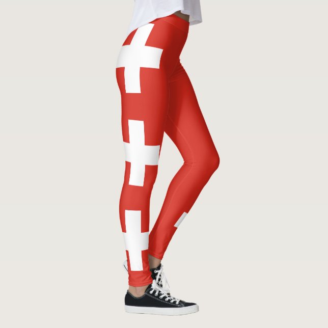 Schweiz flagga leggings (Höger)