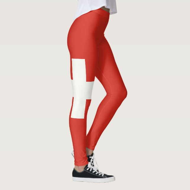 SCHWEIZ flagga Leggings (Höger)