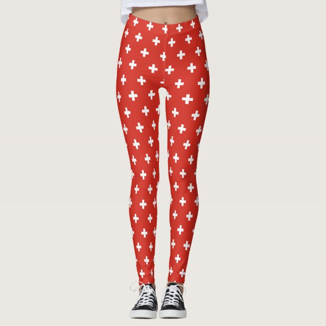 Schweiz flagga Leggings (Framsida)