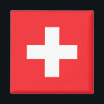 Schweiz Flagga Magnet<br><div class="desc">Schweiz Flagga Square Magnet</div>