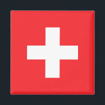 Schweiz Flagga Magnet<br><div class="desc">Schweiz Flagga Square Magnet</div>