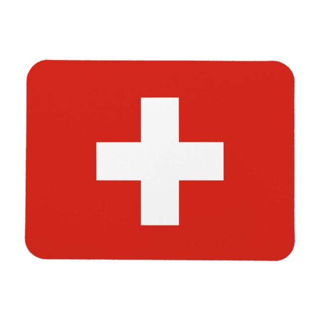 Schweiz flagga magnet (Horisontell)