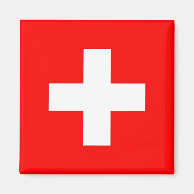 Schweiz Flagga Magnet (Framsidan)