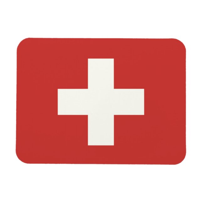 Schweiz flagga magnet (Horisontell)
