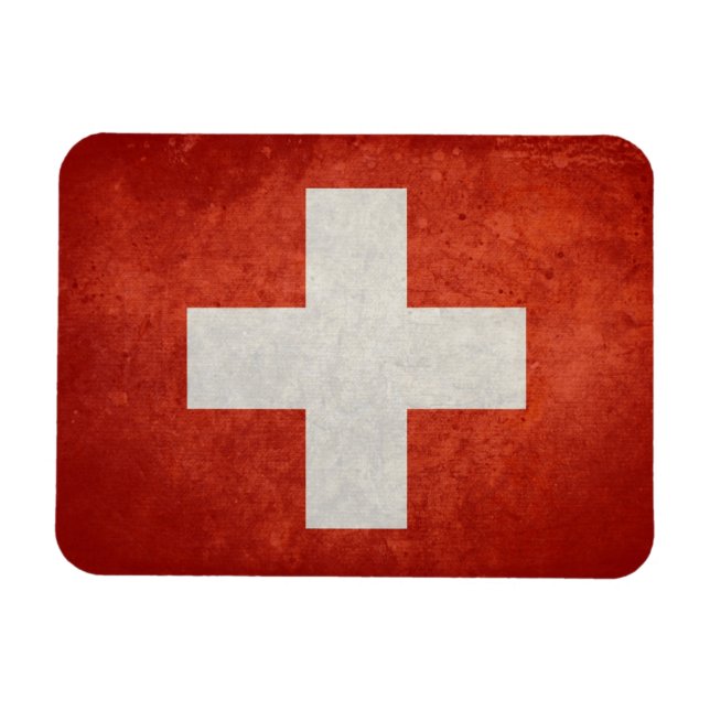 Schweiz Flagga Magnet (Horisontell)