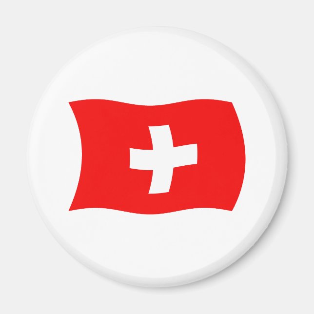 Schweiz Flagga Magnet (Framsidan)