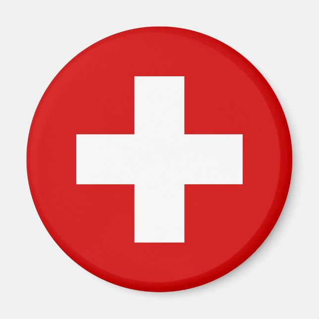 Schweiz Flagga Magnet (Framsidan)