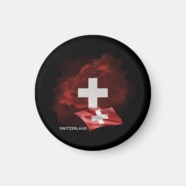 Schweiz flagga magnet (Framsidan)