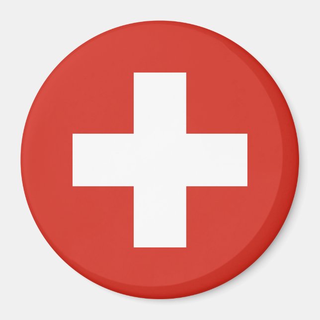 Schweiz Flagga Magnet (Framsidan)