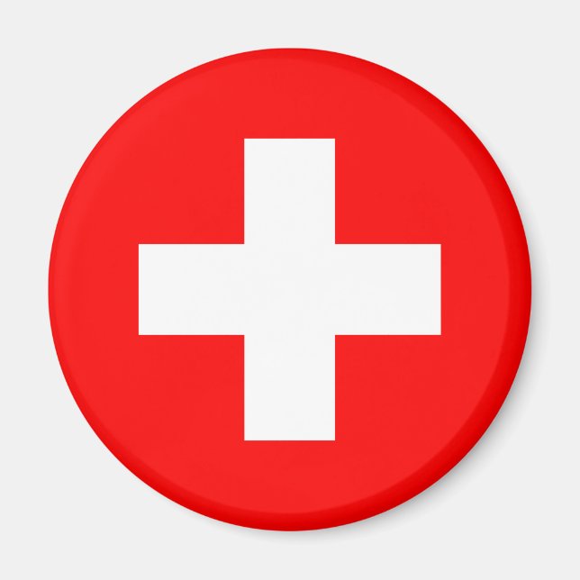 Schweiz flagga magnet (Framsidan)