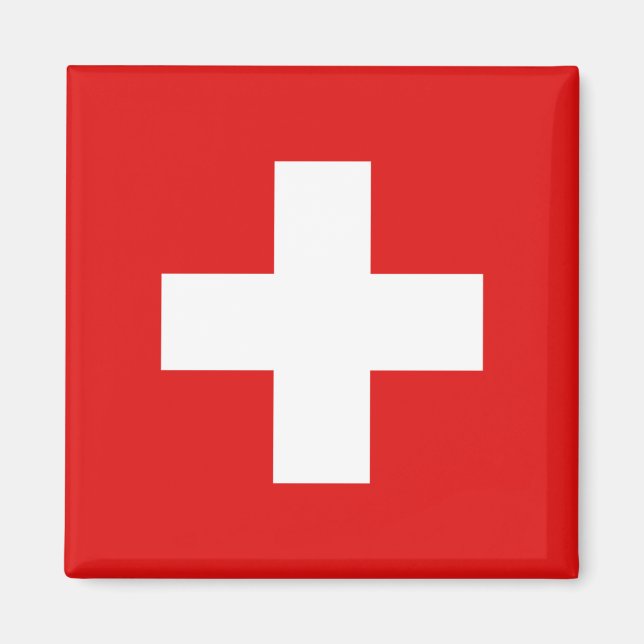 Schweiz Flagga Magnet (Framsidan)