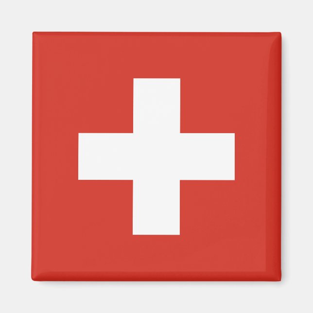 Schweiz Flagga Magnet (Framsidan)