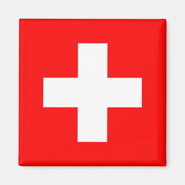 Schweiz Flagga Magnet (Framsidan)