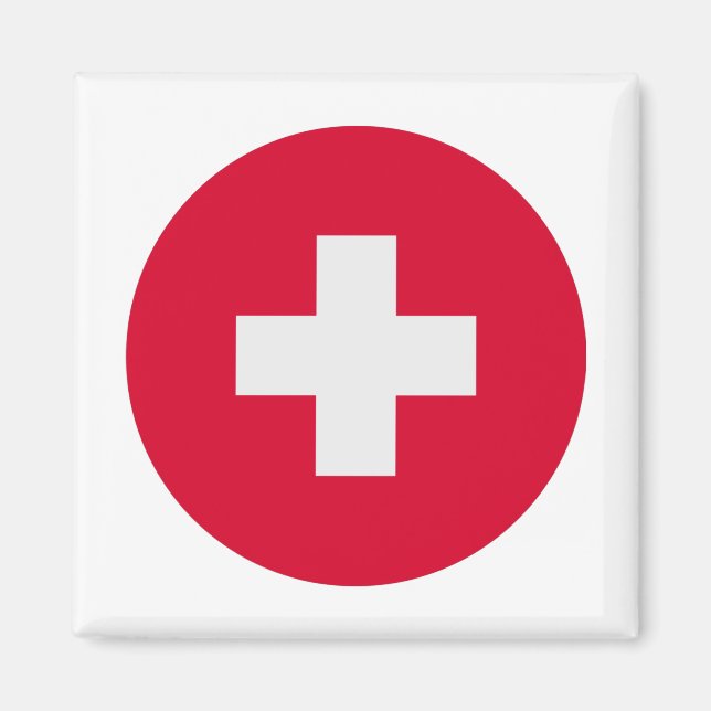 Schweiz Flagga Magnet (Framsidan)