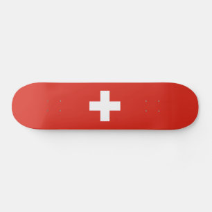 Schweiz flagga mini skateboard bräda 18,5 cm