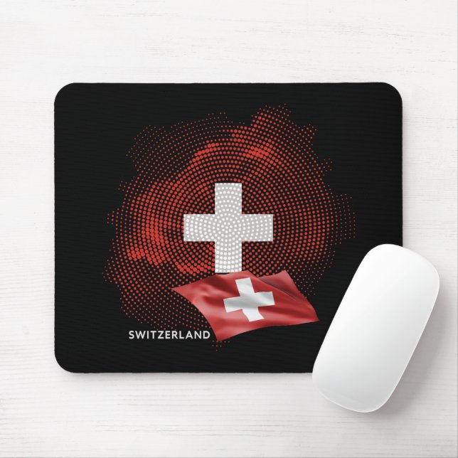 Schweiz flagga musmatta (Med mus)