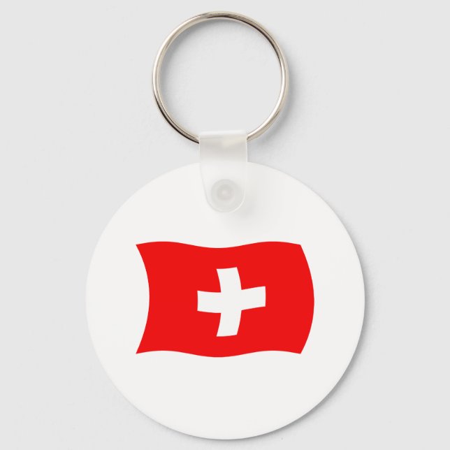 Schweiz Flagga Nyckelring (Framsida)