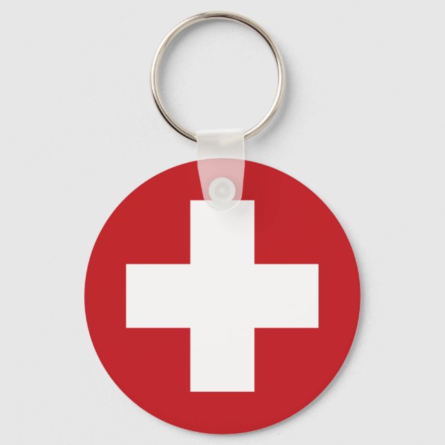 Schweiz Flagga Nyckelring (Framsida)