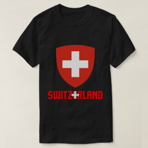 Schweiz Flagga och Jacka av Arm Patriotic T Shirt
