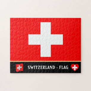 Schweiz Flagga och Schweiz land / Schweiz Pussel