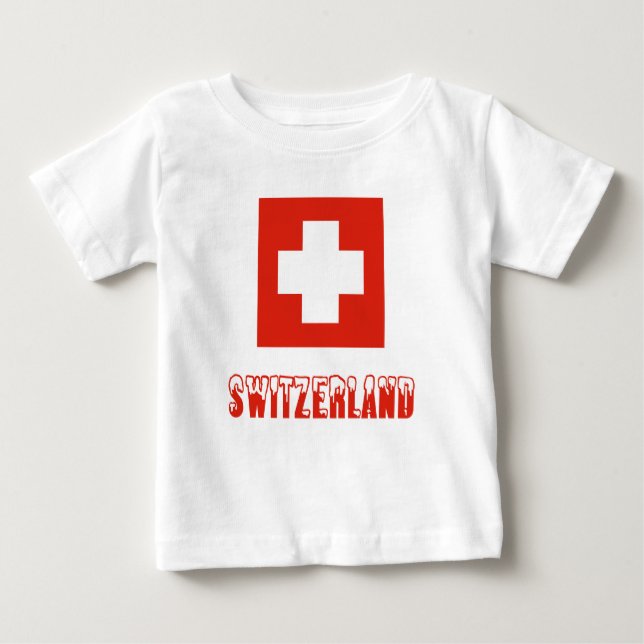 Schweiz Flagga och Schweiz Tee (Framsida)