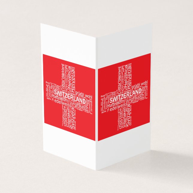 Schweiz Flagga Ord Cloud Kort (Utsida)