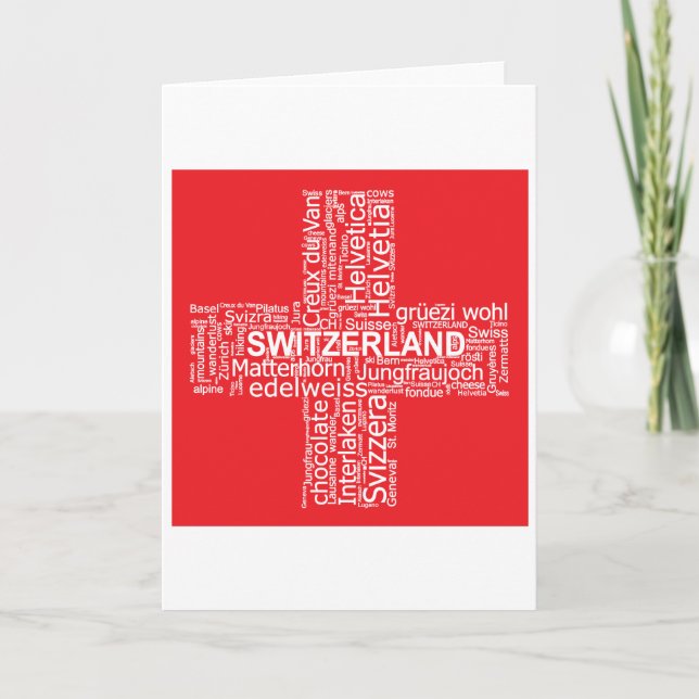 Schweiz Flagga Ord Cloud Kort (Framsida)