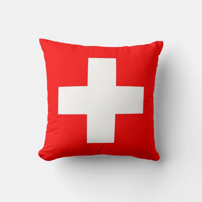 Schweiz Flagga på amerikanska MoJo Pillow Kudde (Framsida)