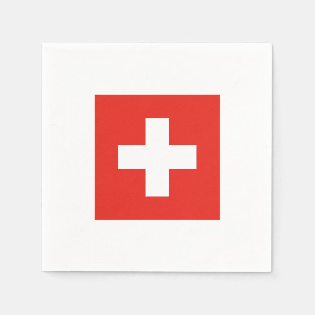 Schweiz Flagga Pappersservett (Framsidan)