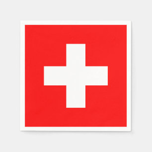 Schweiz Flagga Pappersservett