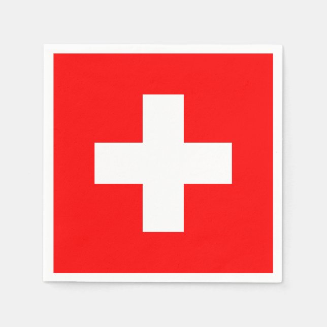 Schweiz Flagga Pappersservett (Framsidan)