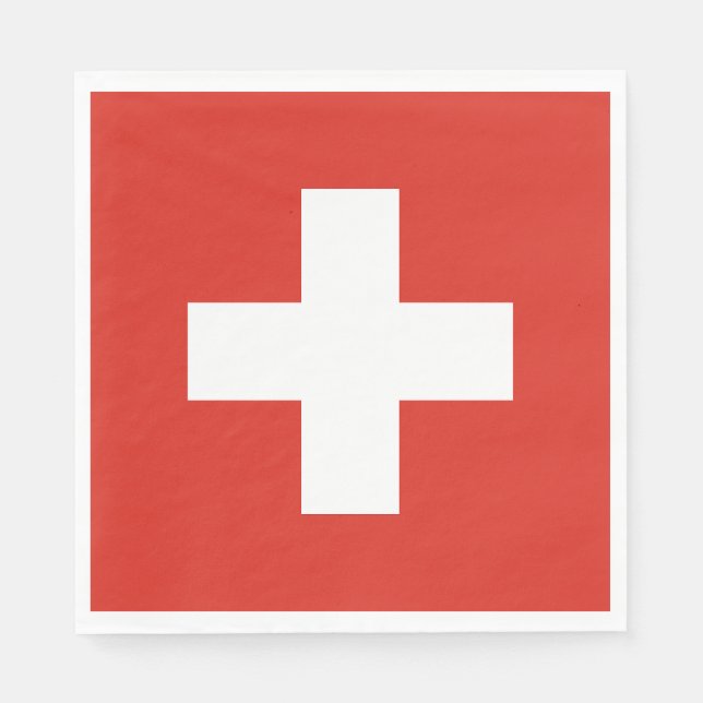 Schweiz flagga pappersservett (Framsidan)