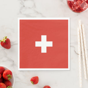 Schweiz flagga pappersservett
