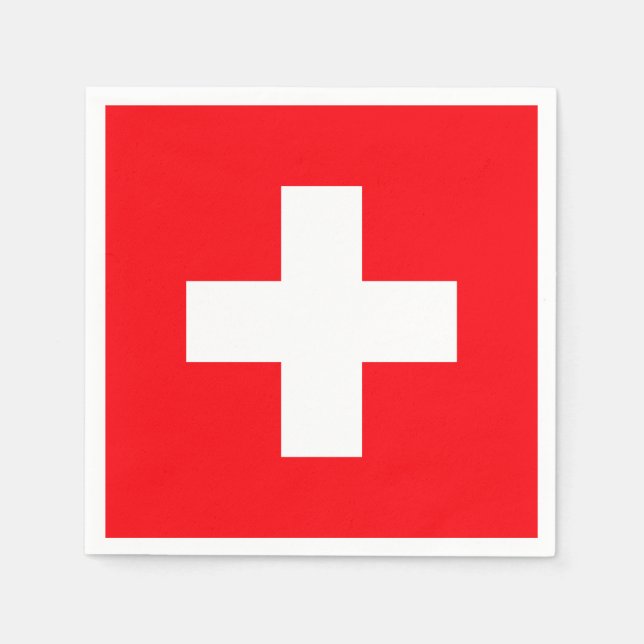 Schweiz flagga pappersservett (Framsidan)