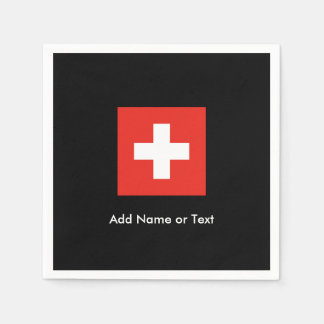 Schweiz Flagga Pappersservett