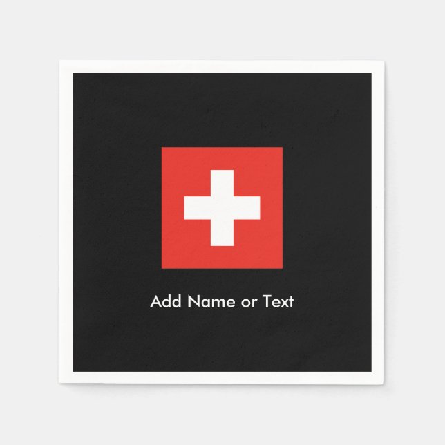 Schweiz Flagga Pappersservett (Framsidan)