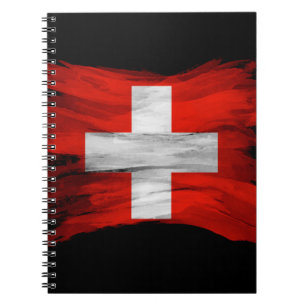 Schweiz flagga-penseldrag, nationell flagga anteckningsbok