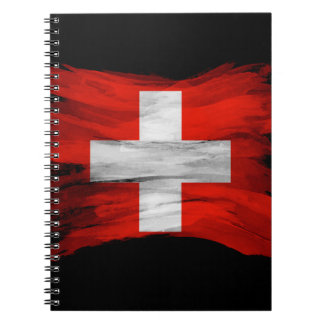 Schweiz flagga-penseldrag, nationell flagga anteckningsbok