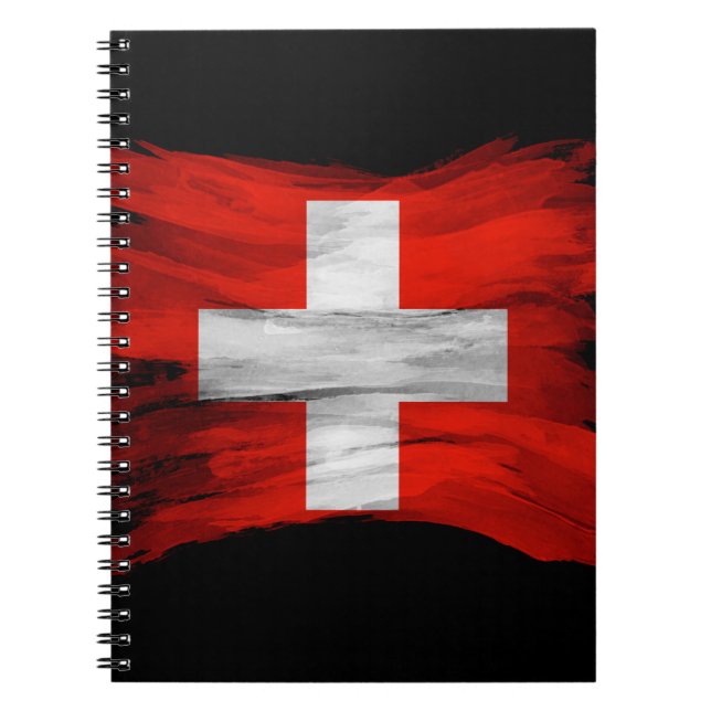 Schweiz flagga-penseldrag, nationell flagga anteckningsbok (Framsidan)