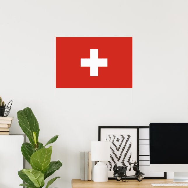 Schweiz flagga poster (Hemmakontoret)