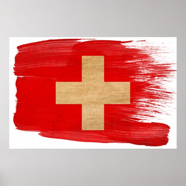 Schweiz Flagga Poster (Framsidan)