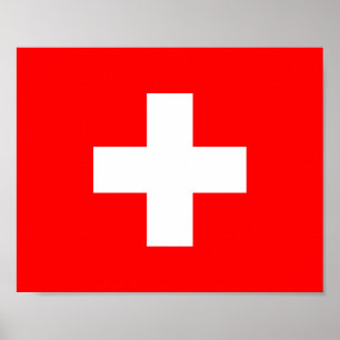 Schweiz Flagga Poster