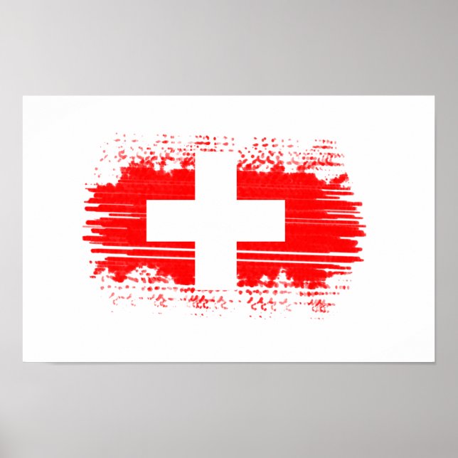 Schweiz flagga poster (Framsidan)