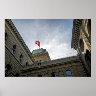 Schweiz Flagga Poster