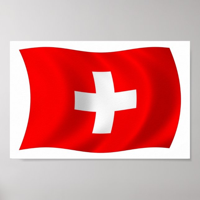 Schweiz Flagga Postertryck Poster (Framsidan)