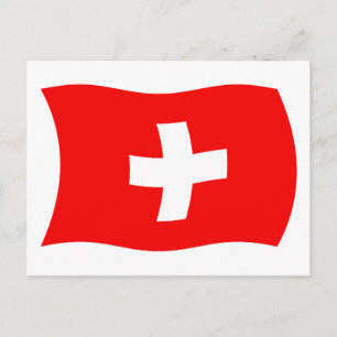 Schweiz Flagga Postkort Vykort