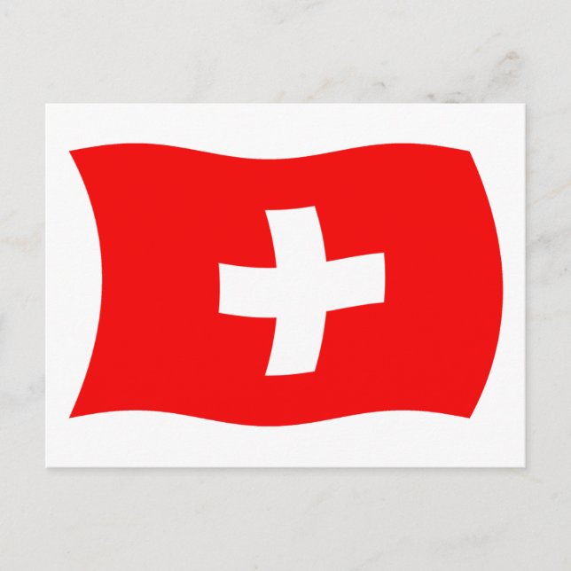 Schweiz Flagga Postkort Vykort (Framsida)