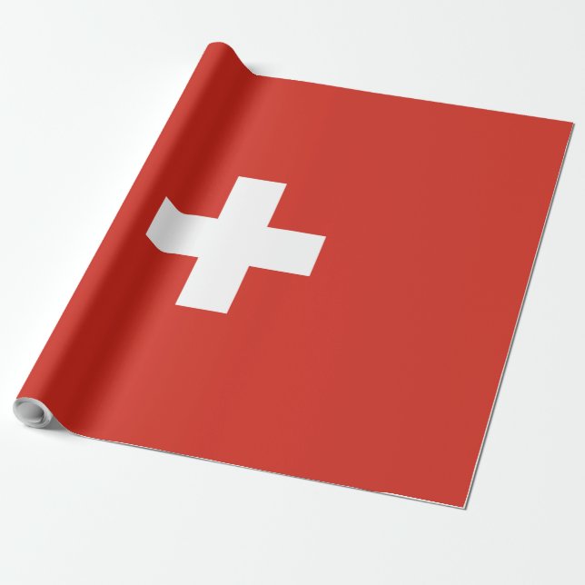 Schweiz flagga presentpapper (Utrullad)
