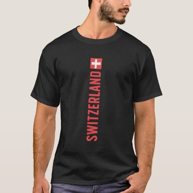 Schweiz Flagga Pride Root T Shirt (Framsida)